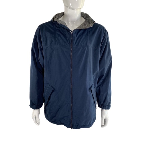 Roundtree & Yorke Men’s Fleece Lined Hooded Nylon Jacket - Picture 1 of 12